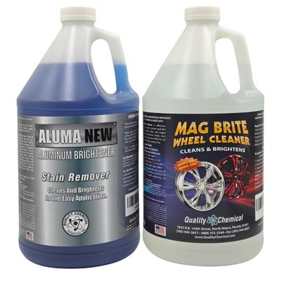Quality Chemical Aluma New & Mag Brite Combo - Aluminum Brightener + Acid Wheel Cleaner for Trucks, Trailers, Pontoons, Rims & Brake Dust - 256 oz (2 Gallon Combo)
