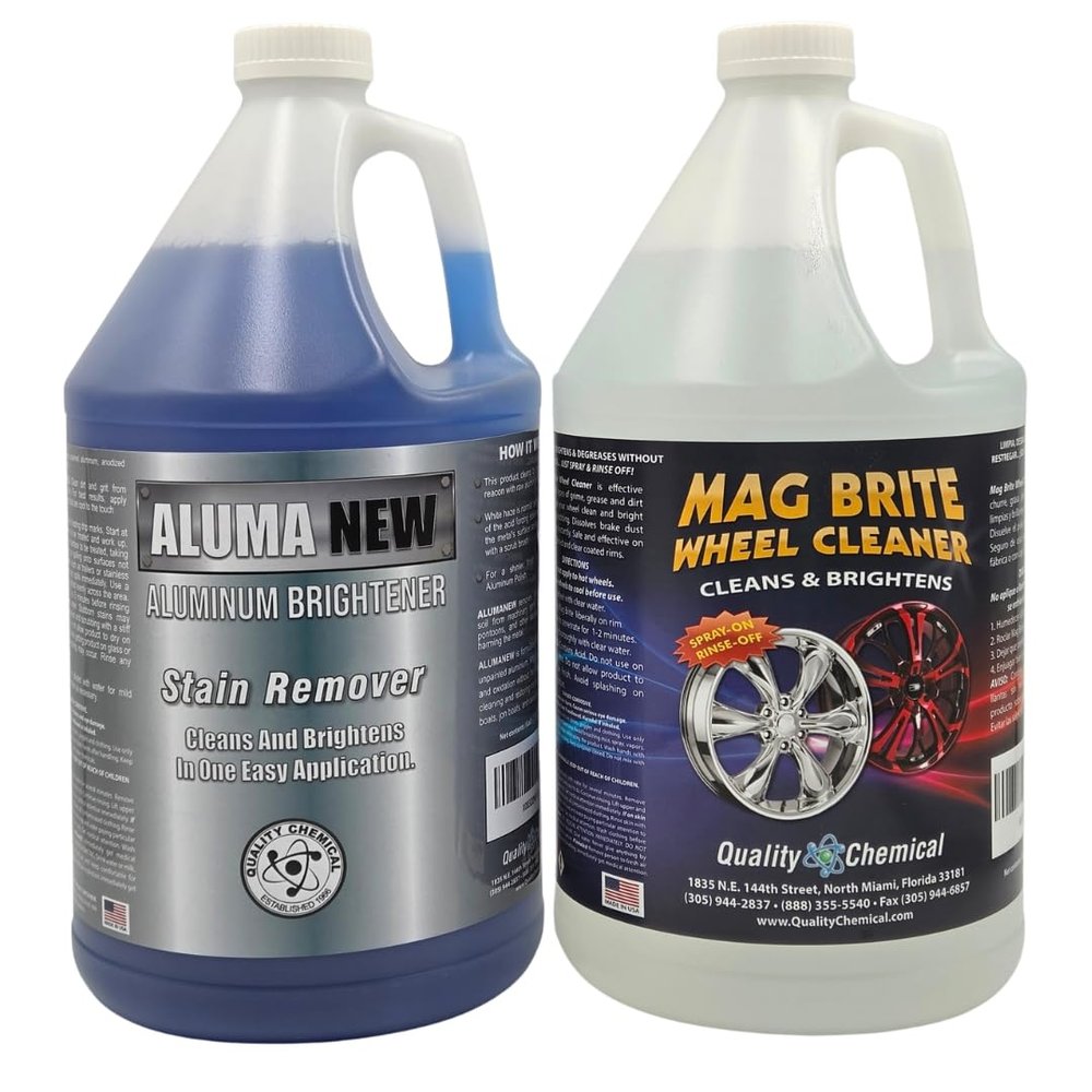 Quality Chemical Aluma New & Mag Brite Combo - Aluminum Brightener + Acid Wheel Cleaner for Trucks, Trailers, Pontoons, Rims & Brake Dust - 256 oz (2 Gallon Combo)