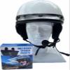 Daytona Helmets Skull Cap Half Helmet- DOT Approved- with Speaker Pockets- Hi-Gloss White- M view 3