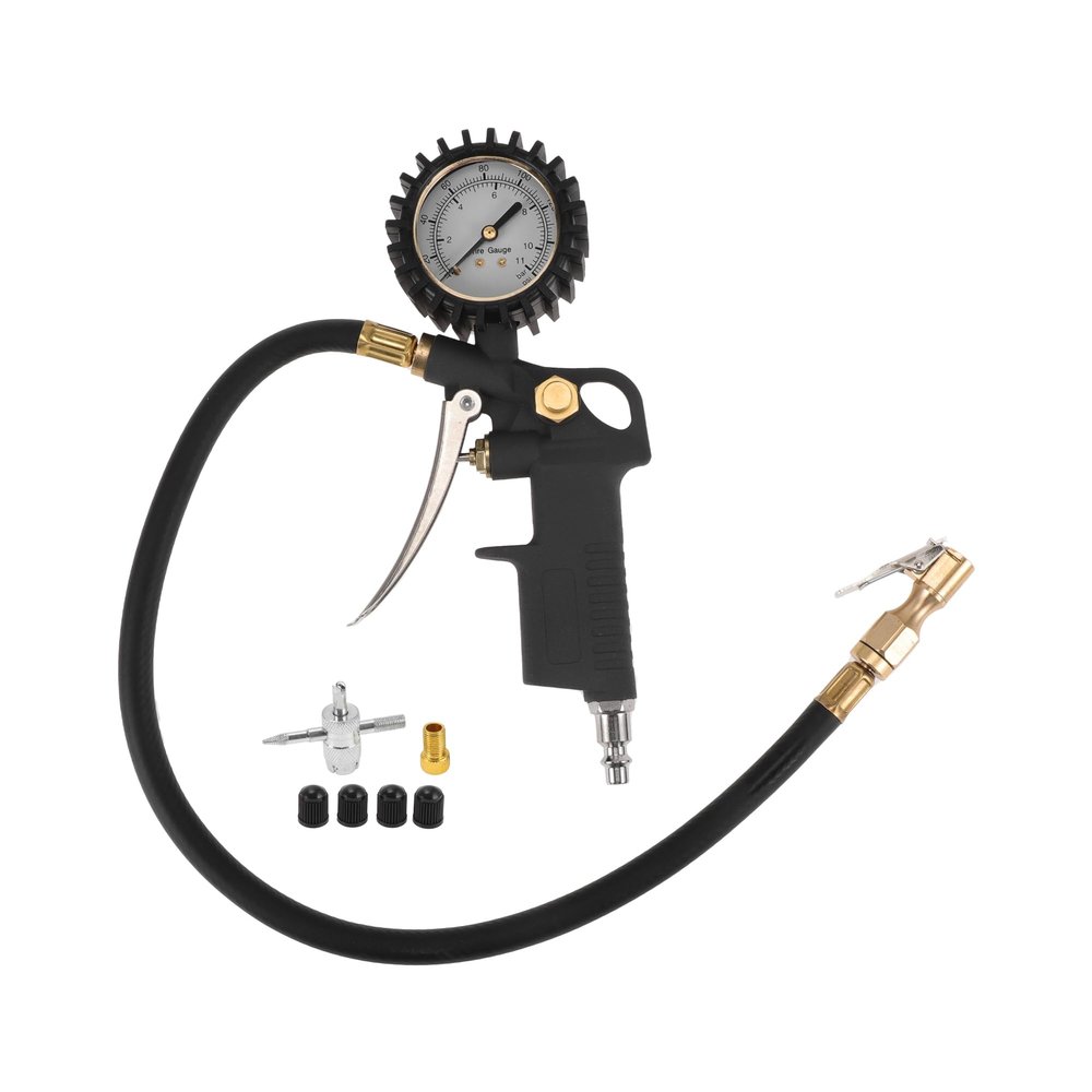 HEROFFIX 1 Set Universal Tire Pressure Gauge Gear Sets Air Chuck 0-160PSI GHI07-160PSI Air Pressure Meter for Cars