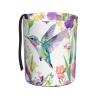 Edafol Spring Hummingbird Iris Floral Car Trash Can Mini Waterproof Collapsible Car Tash Bin Automotive Garbage Cans Vehicle Trash Can for Back Front Seat view 1