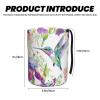 Edafol Spring Hummingbird Iris Floral Car Trash Can Mini Waterproof Collapsible Car Tash Bin Automotive Garbage Cans Vehicle Trash Can for Back Front Seat view 2