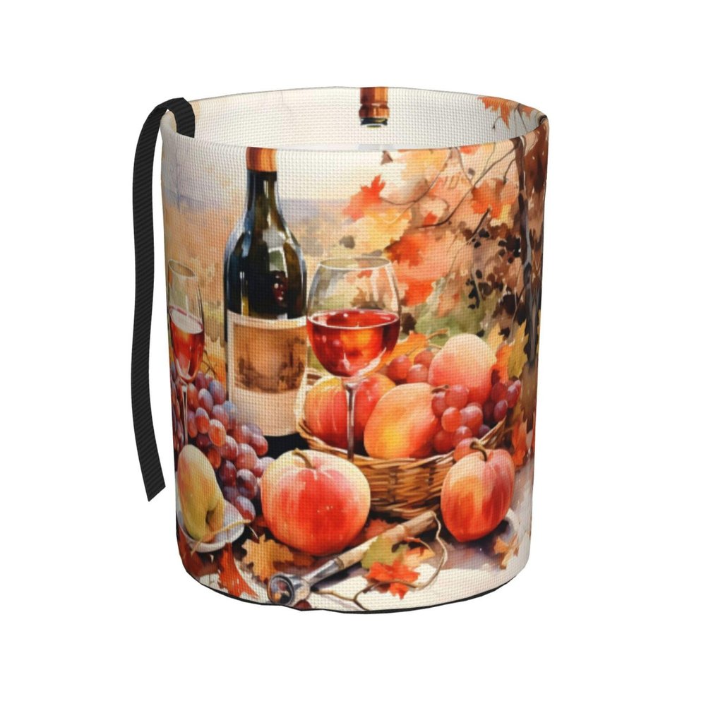 Edafol Farm Grapes Wine Maple Car Trash Can Mini Waterproof Collapsible Car Tash Bin Automotive Garbage Cans Vehicle Trash Can for Back Front Seat