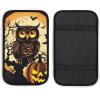 QMNVBDS Black Tree Owl Pumpkin Head Car Armrest Cover Auto Center Console Pad Car Accessories Non Slip Soft Armrest Seat Box Cushion Waterproof Vehicle Armrest Protector for SUV Truck Car view 1