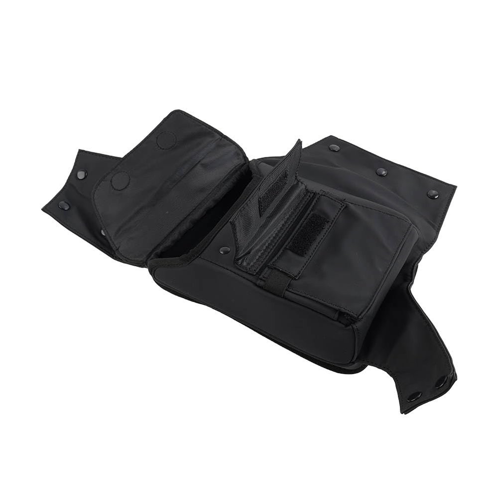 Bacar Motorcycle Left Water Bottle Pouch Pocket Bag Saddlebag Guard Holder for Harley for Touring Electra Glide for Road King Vinyl Black