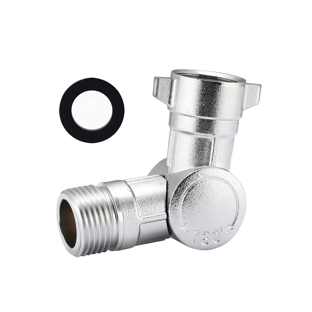 Roastove 180 & 360 Brass Swivel Hose Connector, 3/4" GHT RV Water Hose Elbow Adapter, Anti-Kink Faucet Hose Fitting, Solid Brass Garden Hose Swivel Adapter for RV, Camper, Outdoor Faucet