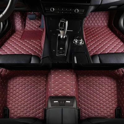 HAIUIKIK Luxury Leather Car Floor Mats for 2019-2025 Nissan Altima - Tailored, All-Weather,Easy to Clean Premium Interior Protection (Wine Red)