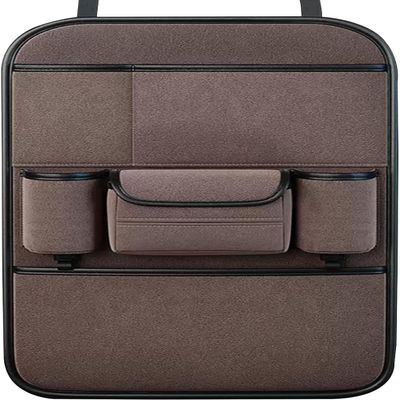 JSFZM Car seat Organiser Car Seat Organiser for Mini 5D Hatch, Car Passenger Tidy Backseat Organiser Vehicle Storage Bag with Laptops Tablet Cup Holder,Grey/A(Brown/D)