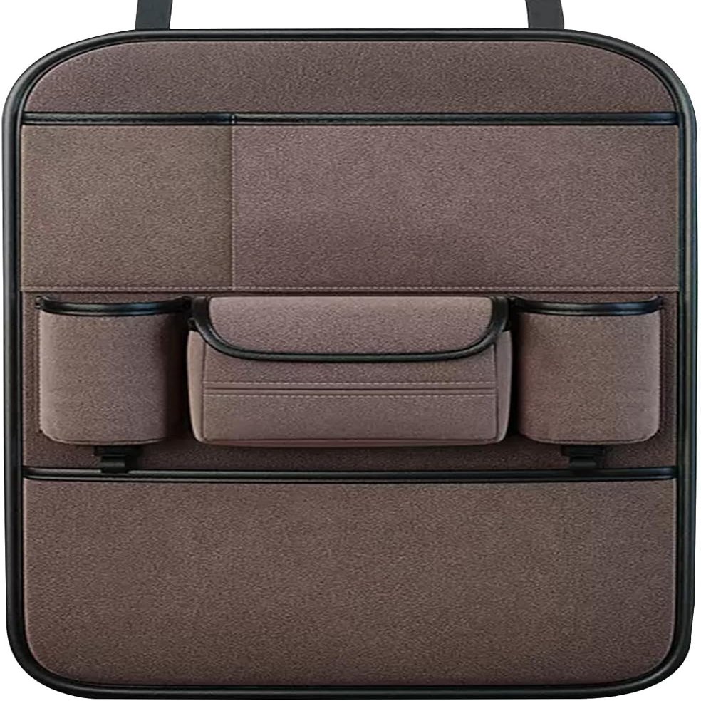 JSFZM Car seat Organiser Car Seat Organiser for Mini 5D Hatch, Car Passenger Tidy Backseat Organiser Vehicle Storage Bag with Laptops Tablet Cup Holder,Grey/A(Brown/D)