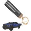 hrabykt Keychain with American Leather Flag Metal Keychain For Ram 1500 2500 3500 Accessories view 1