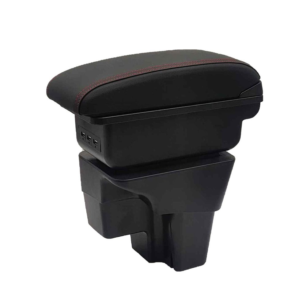 XSHENG Car Armrest Box Suitable for Kia Rio 2018-2023 armrest Box Center Storage Box Manual Control Center Console (Black with red line)
