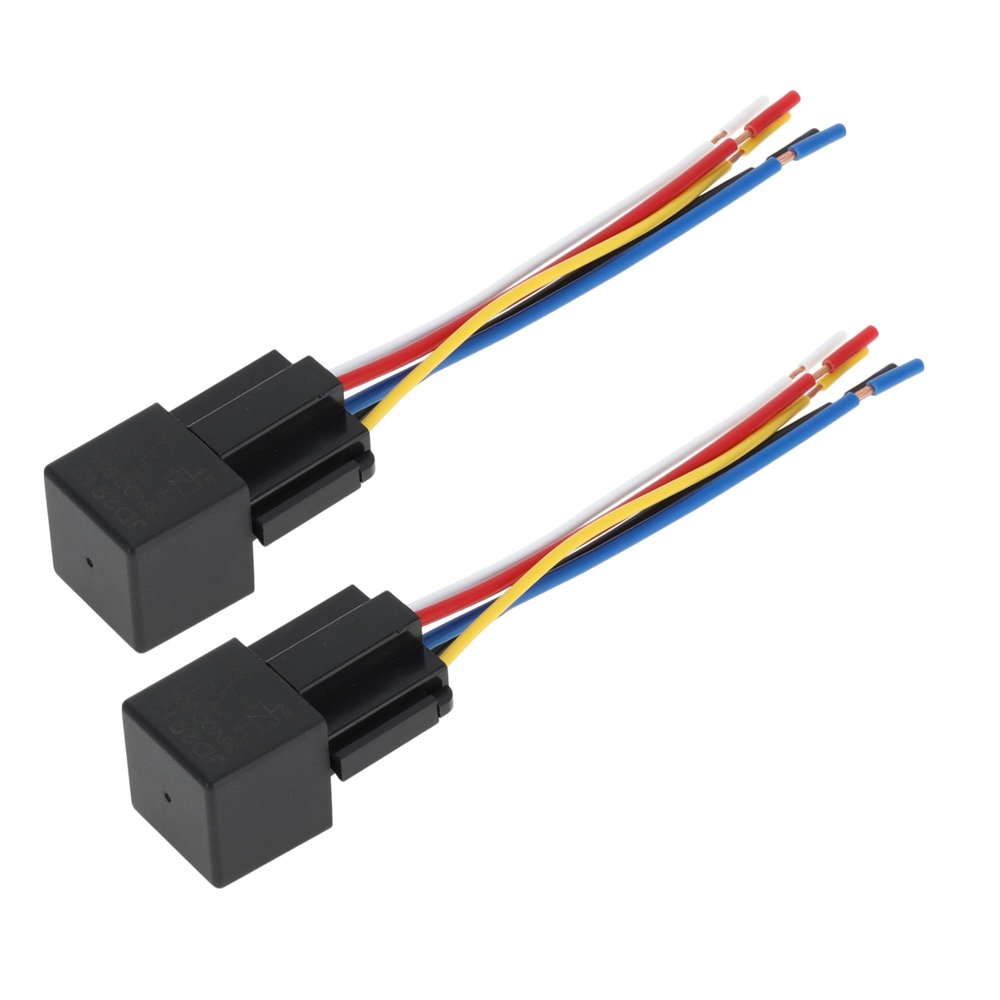 RATCHROLL 5 Pins 36V 80A 2 Pcs Auto Relay with Harness Sockets Waterproof Car Relay Black