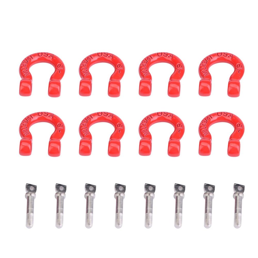 Yctze 8PCS Metal Tow Shackle Lock Catch Assembly RC Climbing Crawler Car Accessories Parts Car Model Accessory for 1/10, 1/12, 1/18, 1/24 Scale RC Cars with Trailer Buckle and Hooks