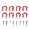 Yctze 8PCS Metal Tow Shackle Lock Catch Assembly RC Climbing Crawler Car Accessories Parts Car Model Accessory for 1/10, 1/12, 1/18, 1/24 Scale RC Cars with Trailer Buckle and Hooks view 1