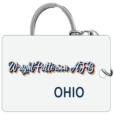 R and R Imports Wright-Patterson AFB Ohio Souvenir Acrylic Keychain 3D Retro Design Single