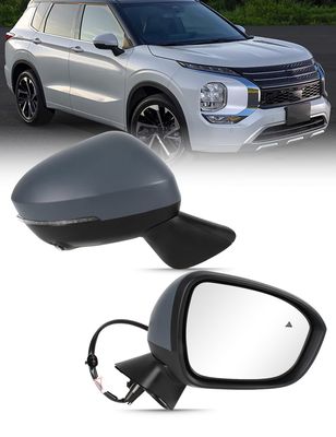 CHELANGHU Right Passenger Side Mirror for 2022 2023 2024 Mitsubishi Outlander Side Door Mirror, Power Adjust Fold, Blind Spot Monitoring, Heated, Turn Signal, Paintable 9+1 Pins with Camera, 7632F022