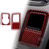 Carbon Fiber Center Console Car Gear Shift Knob Rotary Shifter Panel Cover Carbon Fiber Sticker Car Interior Trim Compatible with Dodge Ram 1500/2500/3500 2013 2014 2015 Accessories Red (Kit-C 5Pcs) view 1