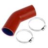 X AUTOHAUX 1 Set 57mm/2.24" ID 102mm/4.02" Length 45 Red Blue Car Silicone Hose with Clamps Coolant Hose Universal view 1