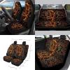Drydeepin Cool Dragon Print 15Pcs Car Seat Cover Full Set Car Steering Wheel Cover Seat Belt Cover Trash Bin Air Vent Storage Box Front Rear View Mirror Car Cup Holder Keychain view 2