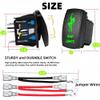 Whip Lights Rocker Switch 5 Pin SPST 12V-24V DC Marine Boat Waterproof Heavy Duty Toggle Switch On Off, Laser Etched Rocker Switch with Jumper Wires for Automotive Jeep Car Truck RV ATV UTV (Green) view 2