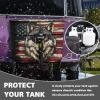 Whosucclay RV Propane Dust Cover American Flag Wolf Camper Propane Tank Cover,Fits 20LB Dual Propane Tanks Purple Totem Weather Resistant Gas Cylinder Cover view 4