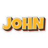 Comic Style John Name Sticker - Waterproof Vinyl Decal for Car Bumper, Laptop, Water Bottle, Luggage, Wall, Window Sticker, Size - 5'' Longer Side view 1