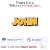 Comic Style John Name Sticker - Waterproof Vinyl Decal for Car Bumper, Laptop, Water Bottle, Luggage, Wall, Window Sticker, Size - 5'' Longer Side view 2