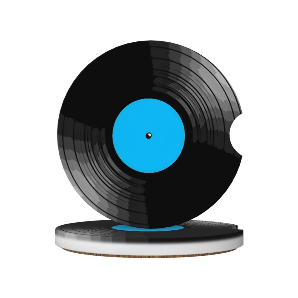 Car Cup Holder Coasters, Vinyl Record Car Coasters for Cup Holder Drinks, 2 Pack Ceramic Cute Auto Interior Accessories for Women Men