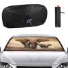 Elephant and Baby Elephant Car Windshield Sun Shade Umbrella Foldable Car Umbrella Sunshade for Front Window Auto Cover Sun Block Universal Car Keeps Vehicle Cool for Most Vehicle view 1
