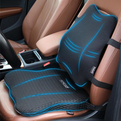 FORTEM Car Seat Cushion & Lumbar Support Pillow for Car, Memory Foam Set