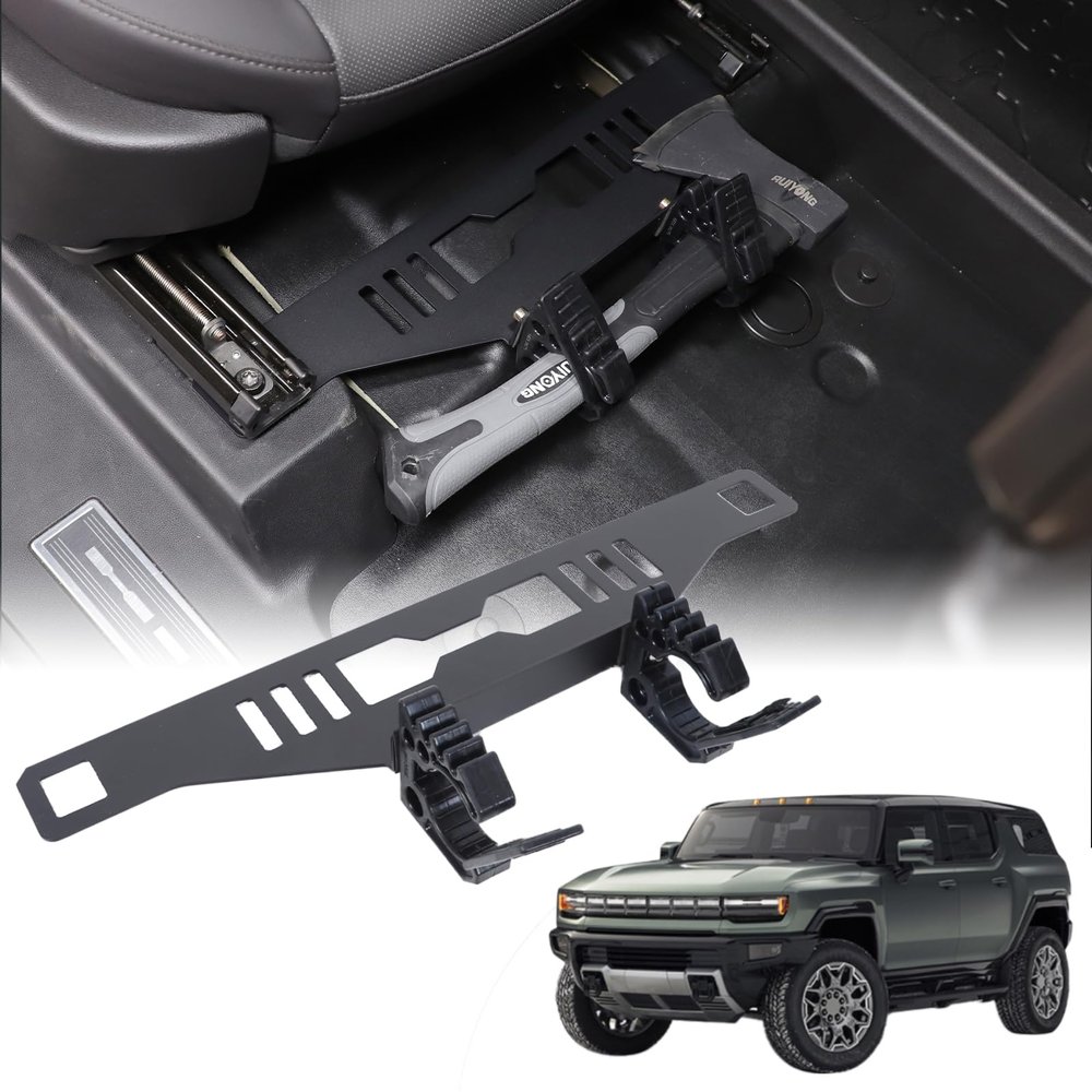 YinanIutos Car Under Seat Flashlight Storage Bracket Compatible with Hummer EV 2024 2025 Aluminium Alloy Underseat Flashlight Holder Bracket Strong Durable Flashlight Holder Bracket Accessories