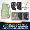 QBUC for Chevy Key Fob Cover with Keychain Soft TPU Protection Case Compatible with 2021-2026 Chevy Tahoe Suburban GMC Yukon Denali Silverado 6-Buttons(Gold Trim Green) view 2