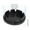 56mm 4PCS Car Wheel Center Hub Caps Black Compact Tyre Rim Hub Cap Cover Universal with Steel Ring and High Gloss, Sturdy and Stable ABS Material, Decorate Your Car view 2