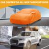 Partuto Car Cover Waterproof All Weather Automotive Outdoor Anti-UV Full Exterior Cover for Kia NIRO Aluminum Film Orange with Left Side Zipper view 2