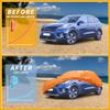 Partuto Car Cover Waterproof All Weather Automotive Outdoor Anti-UV Full Exterior Cover for Kia NIRO Aluminum Film Orange with Left Side Zipper view 4