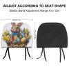 Easter Bunny And Eggs Printed Car Headrest Cover,2 Pieces, 3D Stained Glass Elastic Comfort Head Rest Cover for Women Men, Universal Fits Most Cars Van SUV Truck, Car Interior Decor Accessories view 2