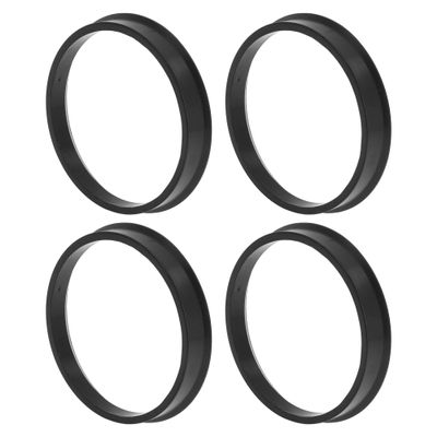 A ABSOPRO Car Wheel Hub Centric Rings Durable OD 63.4mm to ID 58.1mm Wheels Center Shaft Shock Absorbing Hubrings Polycarbonate Black 4 Pcs