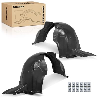 A-Premium Pair Front Inner Fenders Liner Splash Shield Set with Clips