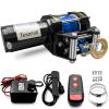 3500lbs ATV/UTV Electric Winch 12V DC with Wireless Remote, Synthetic Rope Electric Winch, Waterproof Winch with Mounting Plate,with Fairlead&Hook for Trucks, Jeeps, ATV, UTV, and Trailers view 1