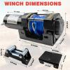 3500lbs ATV/UTV Electric Winch 12V DC with Wireless Remote, Synthetic Rope Electric Winch, Waterproof Winch with Mounting Plate,with Fairlead&Hook for Trucks, Jeeps, ATV, UTV, and Trailers view 2