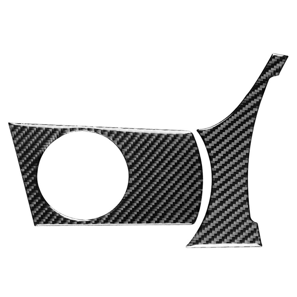 CNxinn10 Auto Carbon Fiber Water Cup Holder Panel Cover Trim 2Pcs Interior Decoration Replacement for BMW X3 E83 2004-2010, Black, Left-Hand Drive