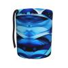 LNNIUK Abstract Blue Print Car Trash Can, Foldable Hanging Car Garbage Can,Car Storage Bag Organizer for Camping view 1