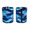 LNNIUK Abstract Blue Print Car Trash Can, Foldable Hanging Car Garbage Can,Car Storage Bag Organizer for Camping view 2