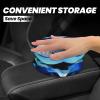 LNNIUK Abstract Blue Print Car Trash Can, Foldable Hanging Car Garbage Can,Car Storage Bag Organizer for Camping view 4