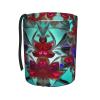 LNNIUK Flower Stained Glass Print Car Trash Can, Foldable Hanging Car Garbage Can,Car Storage Bag Organizer for Camping view 1