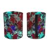 LNNIUK Flower Stained Glass Print Car Trash Can, Foldable Hanging Car Garbage Can,Car Storage Bag Organizer for Camping view 2