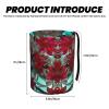 LNNIUK Flower Stained Glass Print Car Trash Can, Foldable Hanging Car Garbage Can,Car Storage Bag Organizer for Camping view 3