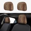 ayvcxui Realistic Leopard Print Car Headrest Covers 2 Pack Universal Car Accessories Car Seat Head Rest Protector for Cars SUV Truck view 1