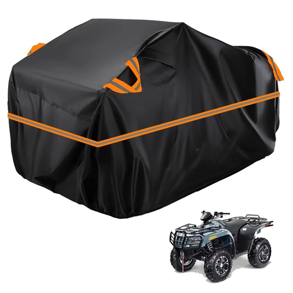 210D 4 Wheeler Cover Compatible with Arctic cat 550 Limited 2013-2015,ATV Cover Waterproof, All-Weather Quad Cover, Wind, dust,rain and Snowproof, Wish Storage Bag(Black Orange)
