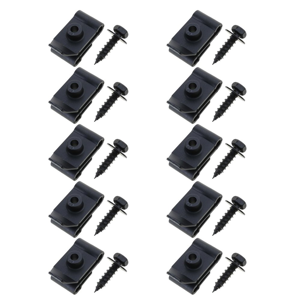 5/10Pcs Car U-Type Screw Base Fastener Clips License Plate Screw Base Nut Mounting Clip Rivets for Engine Bumper